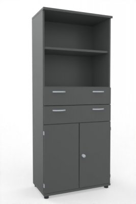 Modulschrank TEN 80 cm breit 5 Ordnerhöhen Onyx